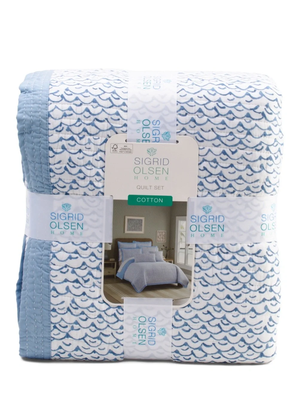 🎉LAST CHANCE🎉 BEACH TO BISTRO BY SIGRID OLSEN Cotton Block Print Quilt Set